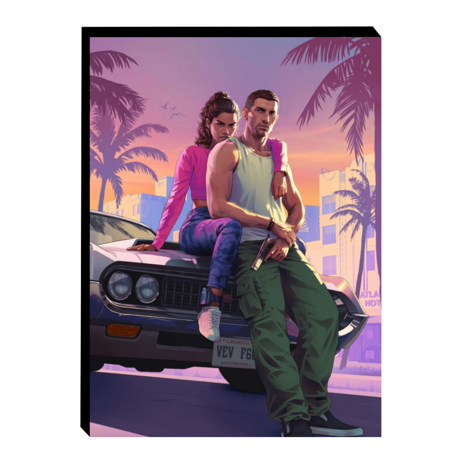 خیز تابلو شاسی چوبی طرح gta کد 79 - Image 1