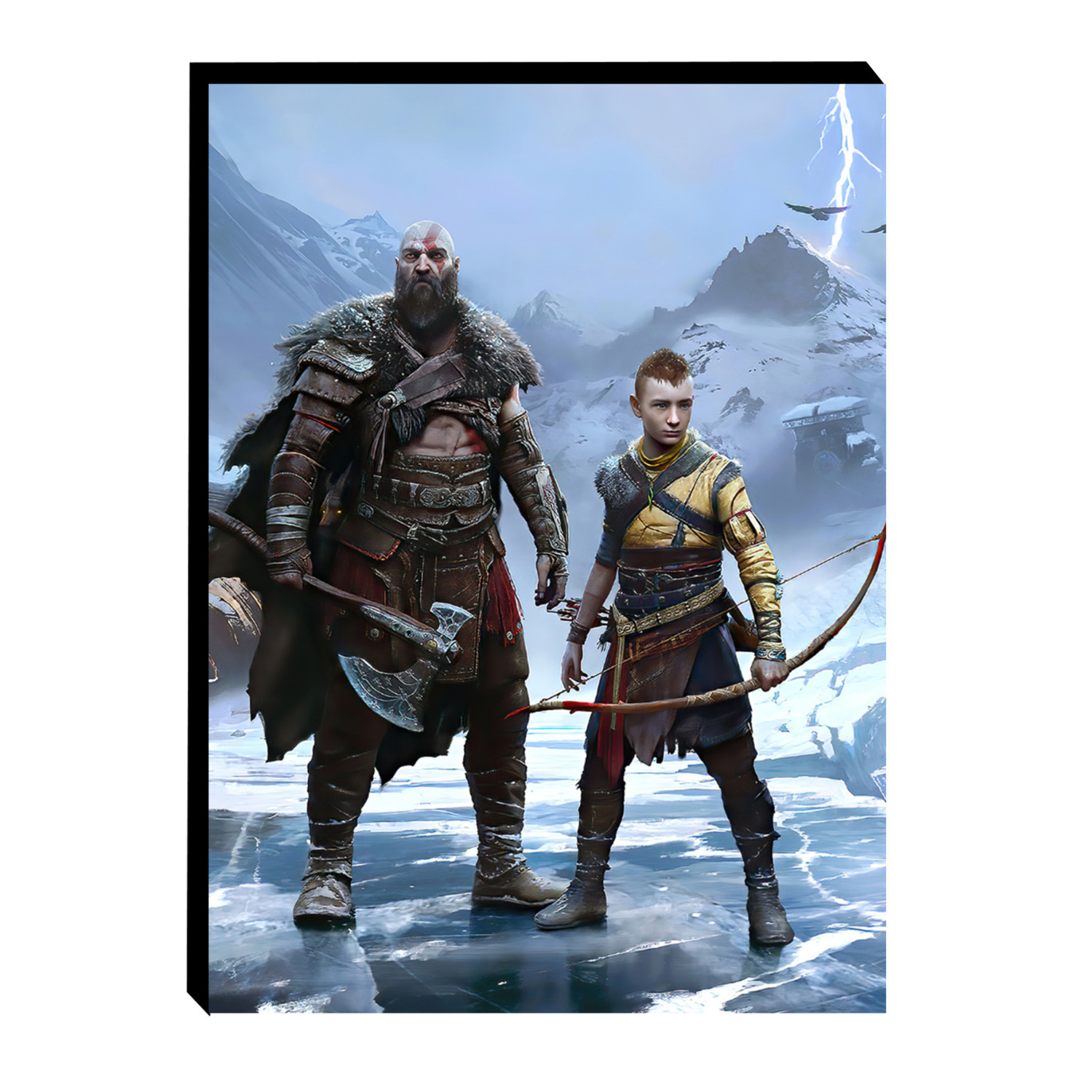 زغب تابلو شاسی چوبی طرح god of war کد 546 - Image 1