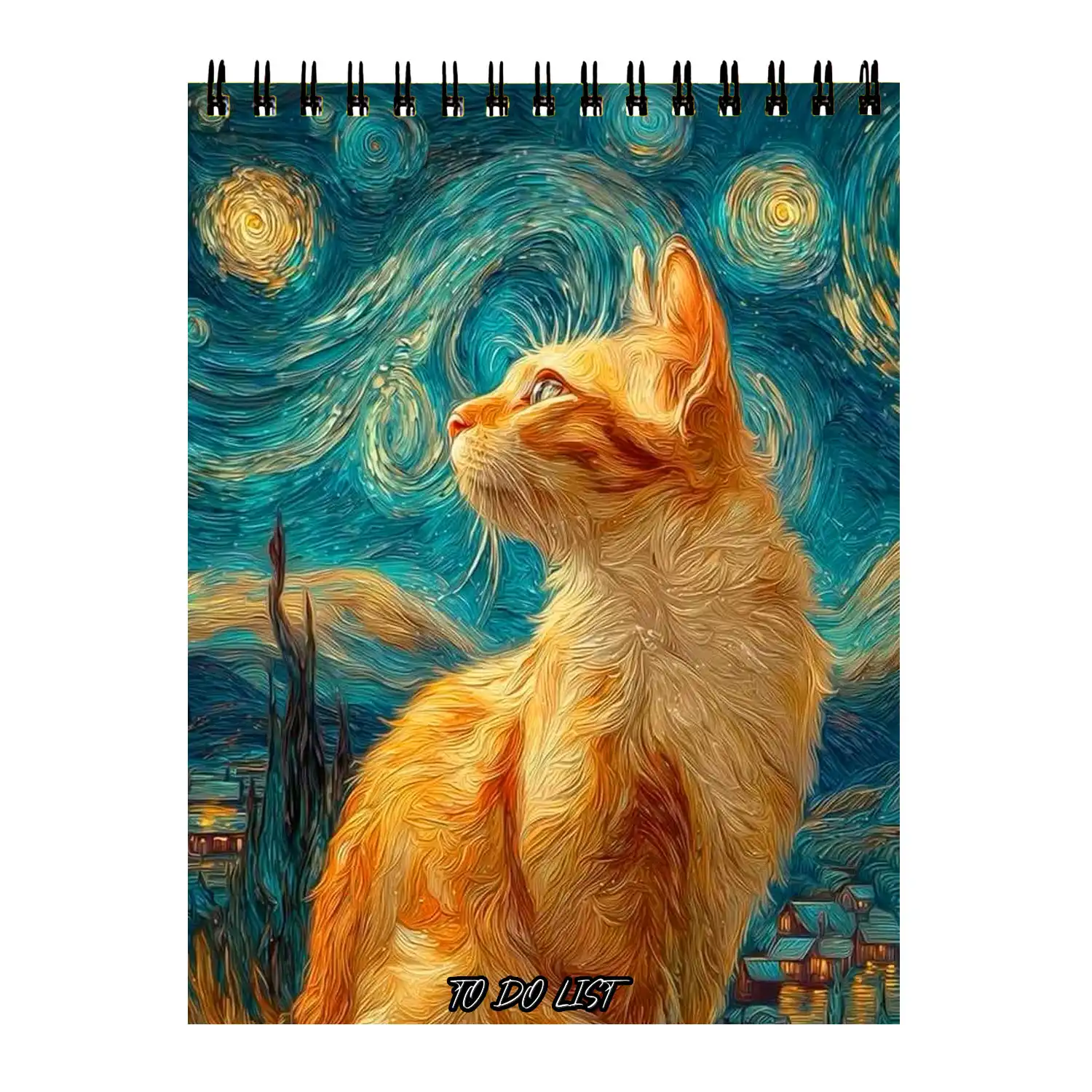 daily-planner-92 دفتر-پلنر-طرح-گربه در شب پرستاره