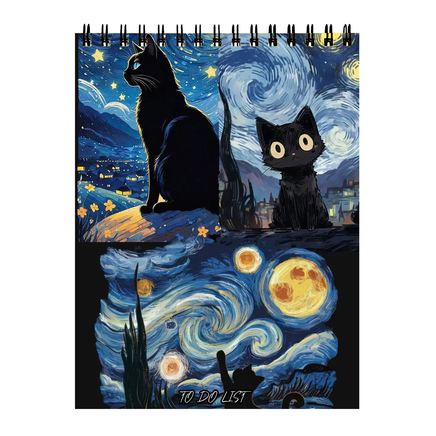 daily-planner-94 دفتر-پلنر-طرح-گربه شب پرستاره